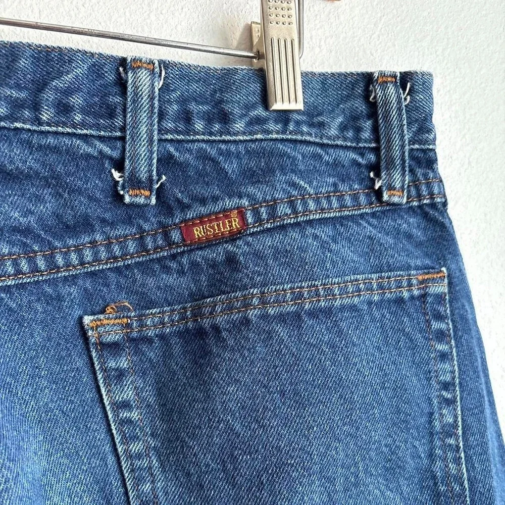 Rustler Wrangler Denim Straight Leg Jeans Dark Wash 36x29